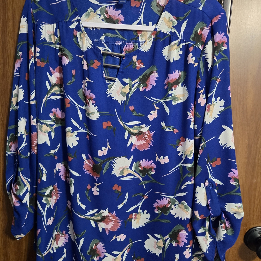 Floral Blue Women's Top